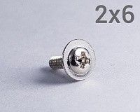 Шуруп 2х6 с прессшайбой и тупым концом, оцинкованная сталь Шуруп 2х6 с прессшайбой и тупым концом, оцинкованная сталь
