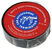 Изолента черная ПВХ, автомобильная 0,13 мм, 15 мм, 10 м Terminator IZ 1510S Изолента черная ПВХ, автомобильная 0,13 мм, 15 мм, 10 м Terminator IZ 1510S