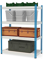 Стеллаж металлический до 300 кг, 4 полки Металл-завод МКФ 15764-2,5 2500х1525х760 мм Стеллаж металлический до 300 кг, 4 полки Металл-завод МКФ 15764-2,5 2500х1525х760 мм