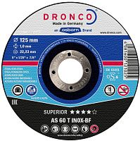 Диск отрезной по нержавеющей стали 125х1х22,23 мм DRONCO Special Inoх AS60T BOX-25 6900871100, 25 шт в жестяной коробке Диск отрезной по нержавеющей стали 125х1х22,23 мм DRONCO Special Inoх AS60T BOX-25 6900871100, 25 шт в жестяной коробке