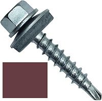 Винт самосверлящий по металлу 4,8x50 мм, с шайбой EPDM, SD F Fasty P14050AM/100, RAL 3005 винно-красный Винт самосверлящий по металлу 4,8x50 мм, с шайбой EPDM, SD F Fasty P14050AM/100, RAL 3005 винно-красный