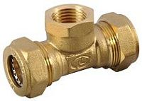 Тройник муфтовый "труба-ВР-труба" латунь Тройник муфтовый "труба-ВР-труба" латунь