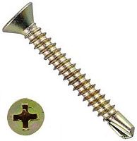 Саморез с потайной головкой и буром 4,2х90 DIN 7504 O (P), желтый цинк Саморез с потайной головкой и буром 4,2х90 DIN 7504 O (P), желтый цинк