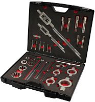 Набор метчиков и плашек G 1/8"-1" HSS-G H-Tools 245074HT, трубная резьба, 27 предметов Набор метчиков и плашек G 1/8"-1" HSS-G H-Tools 245074HT, трубная резьба, 27 предметов