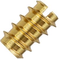 Муфта (гайка) мебельная резьбовая М4х20 DIN 7965, латунь Муфта (гайка) мебельная резьбовая М4х20 DIN 7965, латунь