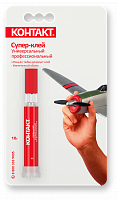 Универсальный профессиональный супер-клей КОНТАКТ 10 гр 22299 Универсальный профессиональный супер-клей КОНТАКТ 10 гр 22299