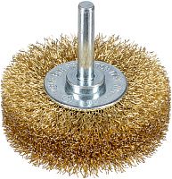 Щетка дисковая гофрированная для дрели Профоснастка Эксперт, латунированная сталь Щетка дисковая гофрированная для дрели Профоснастка Эксперт, латунированная сталь