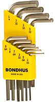 Набор дюймовых шестигранных, удлинённых ключей (1/16"-1/4") Bondhus BriteGuard 16238, 10 штук, хромированные Набор дюймовых шестигранных, удлинённых ключей (1/16"-1/4") Bondhus BriteGuard 16238, 10 штук, хромированные