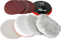 Набор полировальных насадок 125 мм для дрели/УШМ ЗУБР Эксперт 3591-125-H7, 7 шт Набор полировальных насадок 125 мм для дрели/УШМ ЗУБР Эксперт 3591-125-H7, 7 шт