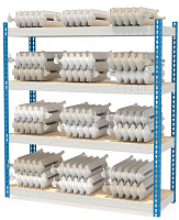 Стеллаж металлический до 300 кг, 4 полки Металл-завод МКФ 18614-2,0 2000х1830х610 мм Стеллаж металлический до 300 кг, 4 полки Металл-завод МКФ 18614-2,0 2000х1830х610 мм