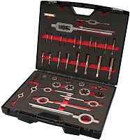 Набор метчиков и плашек UNF 1/4"-1" HSS-G H-Tools 245073HT, дюймовая резьба, 37 предметов Набор метчиков и плашек UNF 1/4"-1" HSS-G H-Tools 245073HT, дюймовая резьба, 37 предметов