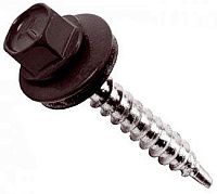 Саморез кровельный со сверлом 4,8х65 RAL 8019 серо-коричневый Саморез кровельный со сверлом 4,8х65 RAL 8019 серо-коричневый