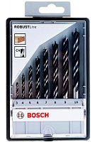 Набор спиральных сверл по дереву 3-10 мм, 8 шт Robust Line Bosch 2607010533, М-образная заточка Набор спиральных сверл по дереву 3-10 мм, 8 шт Robust Line Bosch 2607010533, М-образная заточка