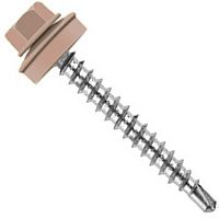 Саморез кровельный со сверлом 4,8х28 RAL 3012 бежево-красный Саморез кровельный со сверлом 4,8х28 RAL 3012 бежево-красный