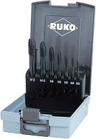 Набор резьбонарезной M3-M12, HSSE-VAP, DIN 371/376 Ruko 245063RO, 7 предметов, метрическая резьба Набор резьбонарезной M3-M12, HSSE-VAP, DIN 371/376 Ruko 245063RO, 7 предметов, метрическая резьба