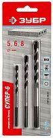 Набор сверл по бетону, ударные 5-8 мм, 3 шт, сталь 40, DIN 8039 ЗУБР 2916-H3 Набор сверл по бетону, ударные 5-8 мм, 3 шт, сталь 40, DIN 8039 ЗУБР 2916-H3