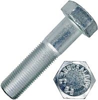 Болт с неполной мелкой резьбой М12х1,25х160 DIN 960 (ISO 8765) класс прочности 8.8, оцинкованная сталь Болт с неполной мелкой резьбой М12х1,25х160 DIN 960 (ISO 8765) класс прочности 8.8, оцинкованная сталь