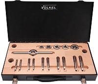 Набор метчиков и плашек UNF 1/4"-1/2" Volkel HSS-G 48060, 23 шт Набор метчиков и плашек UNF 1/4"-1/2" Volkel HSS-G 48060, 23 шт