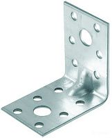 Уголок крепежный усиленный 70х40х2 мм KUU, оцинкованная сталь Уголок крепежный усиленный 70х40х2 мм KUU, оцинкованная сталь