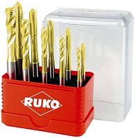 Набор резьбонарезной M4-M10, HSS-G TiN,  DIN 371 Ruko A245055T, 10 предметов, метрическая резьба Набор резьбонарезной M4-M10, HSS-G TiN,  DIN 371 Ruko A245055T, 10 предметов, метрическая резьба
