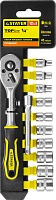 Набор торцовых головок с трещоткой RSS 12S 1/4" Stayer Standart 27754-H12, 12 предметов Набор торцовых головок с трещоткой RSS 12S 1/4" Stayer Standart 27754-H12, 12 предметов