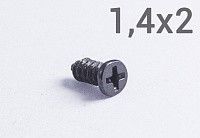 Шуруп 1,4х2 с плоской шляпкой и острым концом (черный) Шуруп 1,4х2 с плоской шляпкой и острым концом (черный)