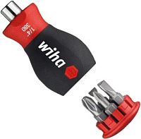 Отвертка длина 57 мм с битами SL (3 шт) и PZ (3 шт) Wiha Stubby 33746 (SB), сталь Отвертка длина 57 мм с битами SL (3 шт) и PZ (3 шт) Wiha Stubby 33746 (SB), сталь