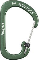 Карабин алюминиевый с фиксатором Nite Ize SlideLock CSLA4-08-R6, размер 4, оливковый Карабин алюминиевый с фиксатором Nite Ize SlideLock CSLA4-08-R6, размер 4, оливковый