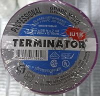 Изолента фиолетовая ПВХ, огнеупорная, всепогодная 0,17 мм, 19 мм, 20 м Terminator IU1K Изолента фиолетовая ПВХ, огнеупорная, всепогодная 0,17 мм, 19 мм, 20 м Terminator IU1K