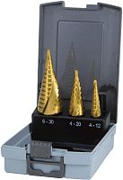 Набор ступенчатых сверл по металлу 4-12/4-20/4-30 мм, 3 шт HSS-G TiN, NextGeneration Ruko 101026TRO Набор ступенчатых сверл по металлу 4-12/4-20/4-30 мм, 3 шт HSS-G TiN, NextGeneration Ruko 101026TRO