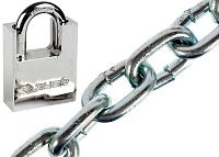 Противоугонная цепь 1м с замком, комплект - 8х24 мм / 8х50 мм, оцинкованная Противоугонная цепь 1м с замком, комплект - 8х24 мм / 8х50 мм, оцинкованная