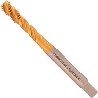 Метчик машинный спиральный UNF 3/8" DIN 371 HSSE-TiN H-Tools 76718ETHT, дюймовая резьба Метчик машинный спиральный UNF 3/8" DIN 371 HSSE-TiN H-Tools 76718ETHT, дюймовая резьба