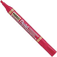 Перманентный маркер скошенный 1,5/4,5 мм Pentel N860-B, красный Перманентный маркер скошенный 1,5/4,5 мм Pentel N860-B, красный