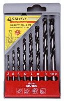 Набор сверл по бетону 3-10 мм, 8 шт, сталь 40, DIN 8039 STAYER 2915-H8 Набор сверл по бетону 3-10 мм, 8 шт, сталь 40, DIN 8039 STAYER 2915-H8