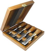 Набор зачистных стамесок (6, 12, 20, 26) Wood Line Plus Narex 853750, 4 штуки в деревянном кейсе  Набор зачистных стамесок (6, 12, 20, 26) Wood Line Plus Narex 853750, 4 штуки в деревянном кейсе