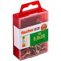 Саморез потай 5х20 мм Fischer FPF-SZ YZF 653963, полная резьба, желтый цинк (20 шт) Саморез потай 5х20 мм Fischer FPF-SZ YZF 653963, полная резьба, желтый цинк (20 шт)
