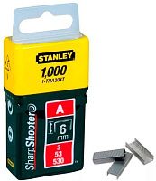 Скобы для степлера 6 мм, тип A (5/53/530) STANLEY Light Duty 1-TRA204T, 1000 шт Скобы для степлера 6 мм, тип A (5/53/530) STANLEY Light Duty 1-TRA204T, 1000 шт