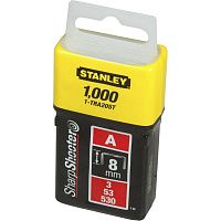 Скобы для степлера 8 мм, тип A (5/53/530) STANLEY Light Duty 1-TRA205T, 1000 шт Скобы для степлера 8 мм, тип A (5/53/530) STANLEY Light Duty 1-TRA205T, 1000 шт