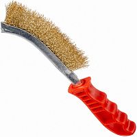 Щетка гофрированная ручная 0,3 мм № 877 Профоснастка 20403001, латунированная сталь Щетка гофрированная ручная 0,3 мм № 877 Профоснастка 20403001, латунированная сталь