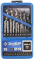 Набор сверл по металлу 1-13 мм, 25 шт Р6М5, ЗУБР 29625-H25 Набор сверл по металлу 1-13 мм, 25 шт Р6М5, ЗУБР 29625-H25
