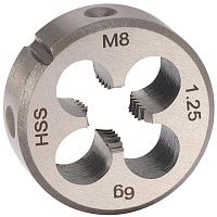 Плашка М8х1,25 мм HSS DIN EN 22568 H-Tools 240080HT, метрическая резьба Плашка М8х1,25 мм HSS DIN EN 22568 H-Tools 240080HT, метрическая резьба