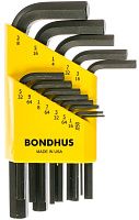Набор дюймовых шестигранных ключей (.050-3/8") Bondhus ProGuard 12237, 13 штук Набор дюймовых шестигранных ключей (.050-3/8") Bondhus ProGuard 12237, 13 штук