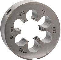 Плашка М20х2,5 мм HSS DIN EN 22568 Volkel 27466, метрическая резьба Плашка М20х2,5 мм HSS DIN EN 22568 Volkel 27466, метрическая резьба