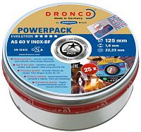 Диск отрезной по металлу и нержавеющей стали 125х1х22,23 мм DRONCO Evolution AS60V BOX-25 6900873100, 25 шт в жестяной коробке Диск отрезной по металлу и нержавеющей стали 125х1х22,23 мм DRONCO Evolution AS60V BOX-25 6900873100, 25 шт в жестяной коробке