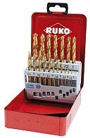 Набор сверл по металлу 1-10 мм, 19 шт HSS-G TiN DIN 338, RUKO 250214T Набор сверл по металлу 1-10 мм, 19 шт HSS-G TiN DIN 338, RUKO 250214T