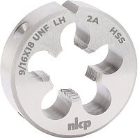 Плашка HSS DIN EN 22568 NKP, левая мелкая дюймовая резьба UNF Плашка HSS DIN EN 22568 NKP, левая мелкая дюймовая резьба UNF