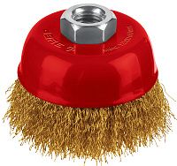 Щетка-крацовка чашечная для УШМ 75хМ14, витая стальная латунированная проволока, ЗУБР 35173-075 Щетка-крацовка чашечная для УШМ 75хМ14, витая стальная латунированная проволока, ЗУБР 35173-075