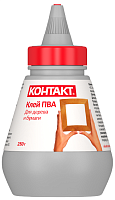 Контактный клей ПВА КОНТАКТ для дерева и бумаги 250 гр 12054 Контактный клей ПВА КОНТАКТ для дерева и бумаги 250 гр 12054