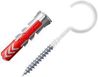 Дюбель 10х50 с круглым крючком с нейлоновым покрытием RH G Fischer DUOPOWER N K NV 535484, нейлон, 2 штуки в блистере Дюбель 10х50 с круглым крючком с нейлоновым покрытием RH G Fischer DUOPOWER N K NV 535484, нейлон, 2 штуки в блистере