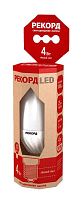 Лампа светодиодная РЕКОРД LED В35 4W Е14 3000К (свеча) Лампа светодиодная РЕКОРД LED В35 4W Е14 3000К (свеча)